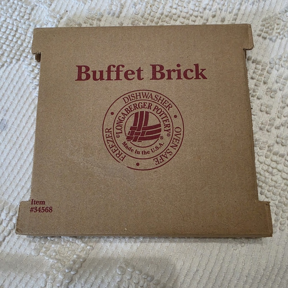 New! Longaberger Buffet Basket Warming Brick Pottery Warmer 34568